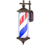 QTYQWC Outdoor Wall Lamp Barbers Pole Vintage Hair Salon Logo Rotating Light Shop Sign Barber