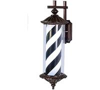 QTYQWC Outdoor Wall Lamp Barbers Pole Vintage Hair Salon Logo Rotating Light Shop Sign Barber