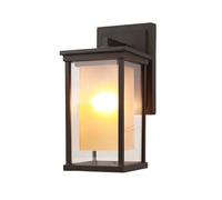 QTYQWC Outdoor Wall Lights, Waterproof Lanterns with Frame and Double-Deck Glass Shade, Exterior Front Porch Lights Matte Black Sconce, Modern Mounted Lighting for Patio Entryway Hallway