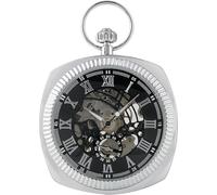 QTYQWC Pocket Watch,Black/Silver/Gold Mechanical Square Manual Winding Pocket Watch