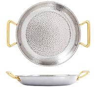 QTYQWC Poêle à paella espagnole 10 tailles avec double poignée rivetée Martelée à la main 10 tailles Marmite à paella Ustensiles de cuisine pour la maison, le restaurant ou le camping Poêle, Sauteus