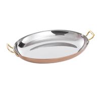 QTYQWC Poêle à Paella ovale 4 Tailles, poêle à Paella espagnole en Acier inoxydable, marmite antiadhésive, batterie de Cuisine à Paella avec Double poignée Pour maisons ou Restaurants, 30 cm, sauteu