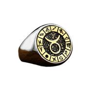 QTYQWC Retro Signs of The Zodiac Constellation Ring Stainless Steel Men Women Gift Ring-Cancer-8