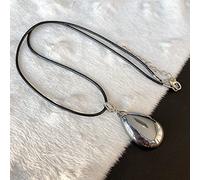 QTYQWC Terahertz Natural Stone Pendant Water Drop Pendants Necklace Energy Powerful Stone Couple Fashion Jewelry