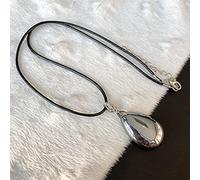 QTYQWC Terahertz Natural Stone Pendant Water Drop Pendants Necklace Energy Powerful Stone Couple Fashion Jewelry