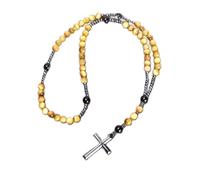 QTYQWC Tiger Eye Stone with Rosaries Men's Rosary Beads Natural Stones Rosary Necklace for Man