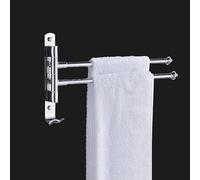 QTYQWC Towel Rail Towel Rack - Wall Mounted,Non-Slip Towel Rack with Pole Head,180 Rotation Bathroom Towel Rack,Swivel Shelf,Stainless Steel Bathroom Towel Rack,Drill Installation Bathroom (Size : 3