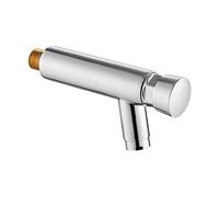 QTYQWC Wall-Mounted One Hole Auto Closing Water Saver Cold Tap Copper Public Lavatory Press Delay Faucet Ktchen Bathroom Garden Patio Sink Faucets, Polished Chrome