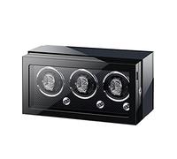 QTYQWC Watch Display Box Watch Winder for Men's and Women's Automatic Watch with LED Light Adjustable Watch Pillows Quiet Motors Piano Paint Watch, 9+0, Ebony Wood (Carbon Fiber 2+0)