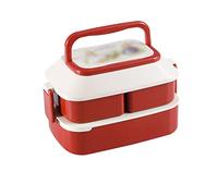 QTZTZ Cute Lunch Box Double Compartment Student Lunch Box Couple Microwave Lunch Box,Red-1L