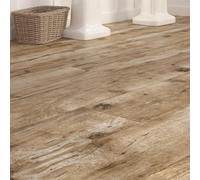 Qua Timberwood Brown Matt Wood Effect Textured Porcelain Outdoor Floor Tile, Pack Of 2, (L)1200mm (W)300mm