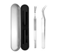 Quacc 2 PCS Tick Removal Tool Kit for Dogs Cats Humans Stainless Steel Tick Remover Tweezers with Storage Box