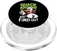 Quack Around And Find Out Funny Goose Duck FAFO Meme 90s PopSockets PopGrip for MagSafe