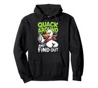 Quack Around And Find Out Funny Goose Duck FAFO Meme 90s Pullover Hoodie