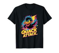Quack Attack Angry Retro Duck Cartoon Gamer T-Shirt