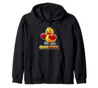 Quack Attack Funny Boxing Duck Graphic Zip Hoodie