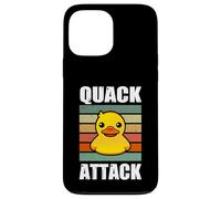 Quack Attack Quote Fun Yellow Rubber Duck Surprise Ducklings Case for iPhone 13 Pro Max