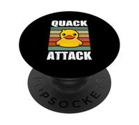 Quack Attack Quote Fun Yellow Rubber Duck Surprise Ducklings PopSockets Adhesive PopGrip