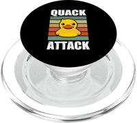 Quack Attack Quote Fun Yellow Rubber Duck Surprise Ducklings PopSockets PopGrip for MagSafe