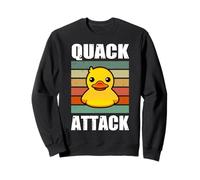 Quack Attack Quote Fun Yellow Rubber Duck Surprise Ducklings Sweatshirt