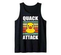 Quack Attack Quote Fun Yellow Rubber Duck Surprise Ducklings Tank Top