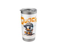 Quack Cartoon Duck Interrogation Urban Humor Parody Stainless Steel Insulated Tumbler