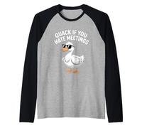Quack If You Hate Meetings Rubber Ducky funny Raglan Baseball Tee