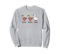 Quack Quack Honk - Two Ducks And A Goose - Cute Funny Animal Sweatshirt