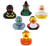 Quackers Spooky Fun with Set of 6 Halloween-Themed Rubber Duck Bath Toys - Perfect for Festive Bath Time and Halloween Decorations