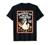 Quackin’ Up for the Fourth Funny Patriotic Duck Design T-Shirt