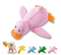 Quacking Duck Toy for Dog, 2026 New Upgraded Quacking Duck Chew Toy, Interactive Crinkle Toys with Quack Sound, Soft Textured Fabric, Suitable for All Breeds (Pink)