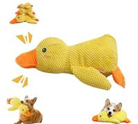 Quacking Duck Toy for Dog, Calming Duck Toy for Dogs, Soft Emotional Support DuckS for Dogs, Yellow Plush Chew Toy for Dog Teeth,9.8 In/17.7 In, for Aggressive Chewers (S)
