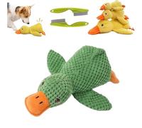 Quacko Calming Duck Toy, Dog Stuffed Animals Chew Toy Duck, With Soft Squeaker,Bright Color Fits Dog Vision, Chew-Resistant & Machine-Washable (Green, X Large)