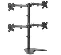 Quad 13 to 30 inch Monitor Free-Standing Mount, Fully Adjustable Desk
