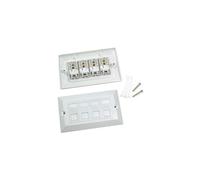 Quad CAT6 Data Wall Outlet Face Plate 4 Port RJ45 Ethernet Network Data Socket