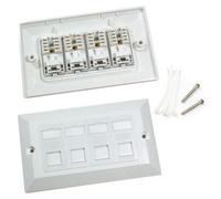 Quad Cat6 Data Wall Outlet Face Plate 4 Port Rj45 Ethernet Network Data Socket