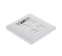 Quad Data Wall Outlet Face Plate 4 Port RJ45/RJ11 Ethernet Network Socket