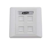 Quad Data Wall Outlet Face Plate 4 Port RJ45/RJ11 Ethernet Network Socket