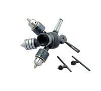 Quad Head Tailstock Turret MT-2 with Drill Chuck,Die Holder & Live Center for Precision Machining (4-Stations)