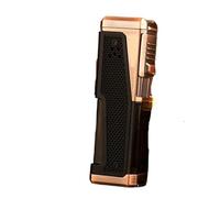 Quad Jet Flame Windproof Butane Lighters, Large Capacity Transparent Air Window, Adjustable Flame, Refillable Gas Multi-Function High Temperature Resistant Lighter for Camping Adventures (Fuel Not Inc