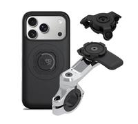 QUAD LOCK Handlebar Mobile Phone Holder Pro Chrome for Motorcycle with Vibration Damper and MAG Case for iPhone 17 Pro