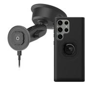 Quad Lock Heavy Duty Suction Car Phone Mount with MAG Phone Case and MAG Wireless Charging Head for Galaxy S23 Ultra