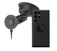 Quad Lock Heavy Duty Suction Car Phone Mount with MAG Phone Case and MAG Wireless Charging Head for Galaxy S22 Ultra