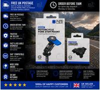 Quad Lock Motorcycle Fork Stem Mount + Vibration Dampener + Universal Adaptor