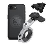 Quad Lock Motorcycle Handlebar Phone Mount PRO Chrome - Large with Vibration Dampener and MAG Phone Case for iPhone 16e