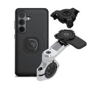 Quad Lock Motorcycle Handlebar Phone Mount PRO Chrome with Vibration Dampener and MAG Phone Case for Galaxy S26