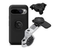 Quad Lock Motorcycle Pro Chrome Handlebar Phone Holder with Vibration Damper and MAG Case for Pixel 9/9 Pro