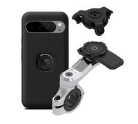 Quad Lock Motorcycle Pro Chrome Handlebar Phone Holder with Vibration Damper and MAG Cover for Pixel 9 Pro XL