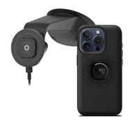 Quad Lock Windscreen/Dashboard Suction (V6) Car Phone Mount with MAG Phone Case and MAG Wireless Charging Head for iPhone 15 Pro