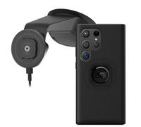 Quad Lock Windscreen/Dashboard Suction (V6) Car Phone Mount with MAG Phone Case and MAG Wireless Charging Head for Galaxy S24 Ultra